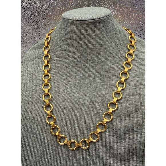 Vintage Necklace Chunky Links 25” No Clasp Half Link - Picture 7 of 7